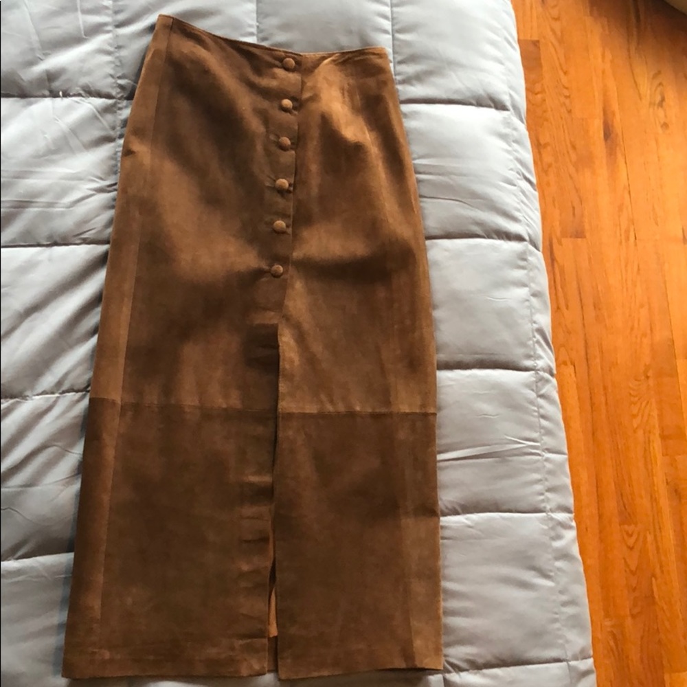 Brown suede skirt